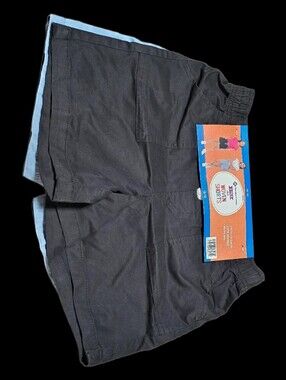 Girls Members Mark 2 Pack Black Blue Woven Pull On Shorts Size 10/12 NEW